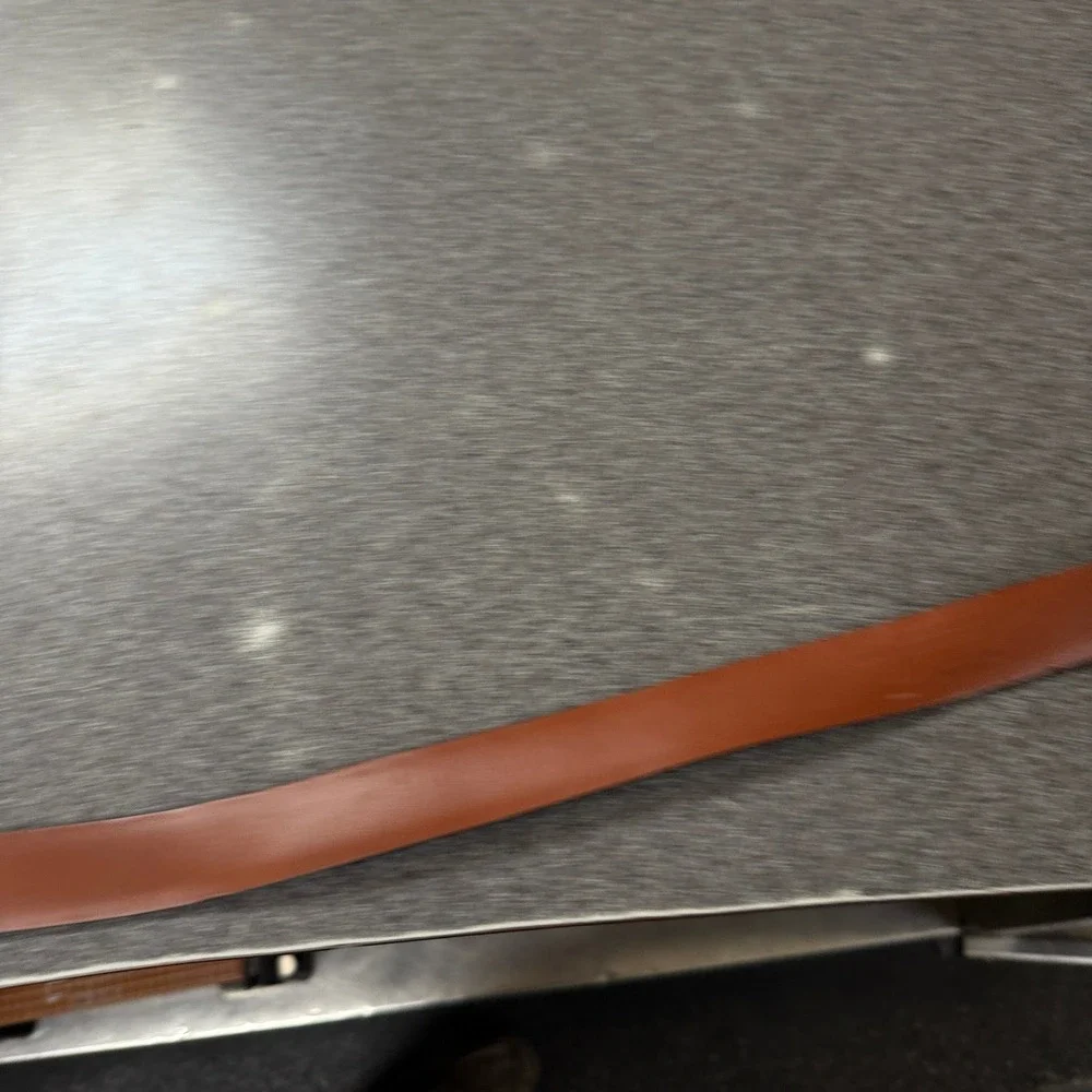 Coach Leather Belt Mens 36 Dark Brown Excellent Calfskin Solid Brass 5949